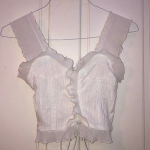 White ruffle top